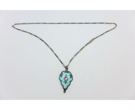 An enamel pendant with chain