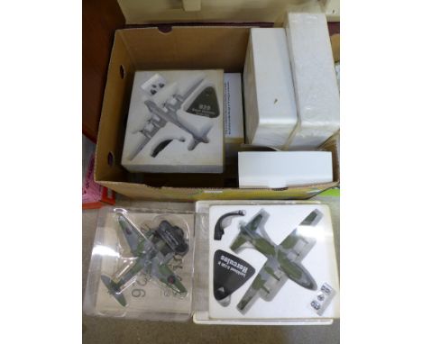 Eight scale model aeroplanes, Atlas Editions, packaged