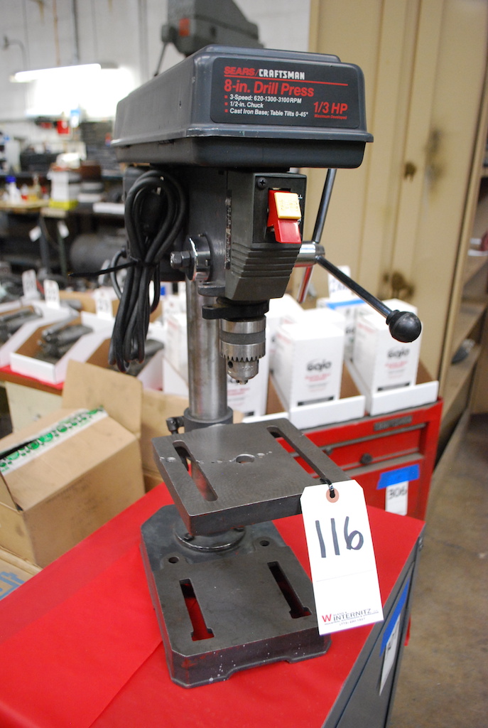 SEARS/CRAFTSMAN 8" 1/3 HP BENCH TOP DRILL PRESS; 3Speed; 62013003100