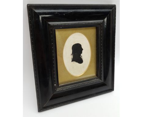 Late 19th century silhouette portrait of a lady, indistinctly signed Inky? and dated '97, in gilt mount and ebonised frame, 2