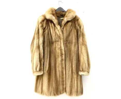 Ladies full length light brown mink fur coat. 