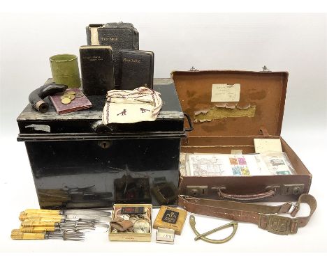 Vintage Scout belt, probably Italian, compass with Scout emblem and '1947' engraved to  the face, Queen Victoria and later st
