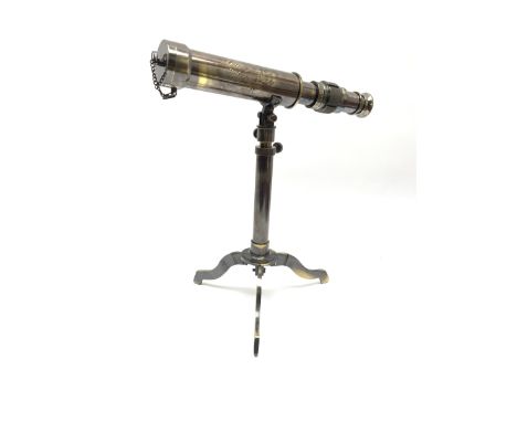 Reproduction telescope on tripod stand, inscribed �W. Ottway &amp; Co Ltd, Ealing, London, 1915�, H26cm