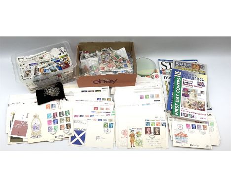 Queen Elizabeth II First Day Covers including examples with printed addresses and special postmarks, mixed stamps on paper an