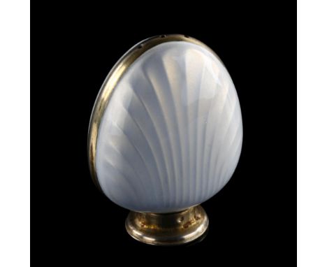 NILIUS MARTINIUS THUNE - a Norwegian modernist vermeil sterling silver and pearl enamel pepperette, height 5cm, 0.7ozEnamel h