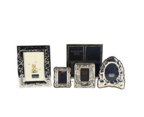 5 modern silver-fronted photo frames, largest overall 15.5cm x 15.5cm (5)Lot sold as seen unless specific item(s) requested 