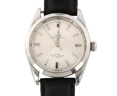 TUDOR - a Vintage stainless steel Oyster-Prince automatic wristwatch, ref. 7995, circa 1960, silvered dial with baton hour ma