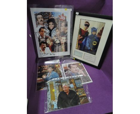 A framed photographic montage, Del Boy & Rodney as Batman & Robin, bearing signatures from the actors, a limited edition prin