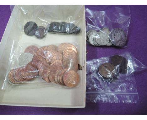 A small collection of mainly G.B. Coins, silver and copper