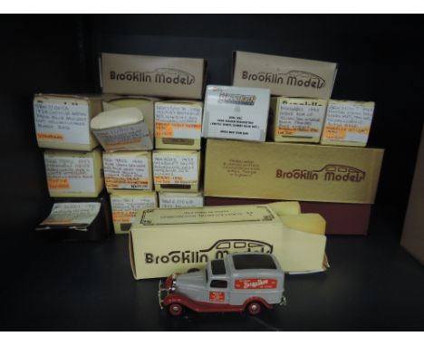 A collection of Fifteen Brooklin Models diecasts, 1932 Packard Light Eight, 1940 Ford Sedan Delivery Van, 1934 Chrysler Airfl