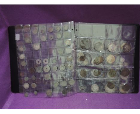 A collection of World coins and tokens including silver, plus three Victorian Army Temperance medals