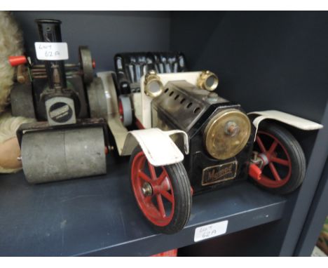 Two Mamod live steam vehicles, Roadster and Roller