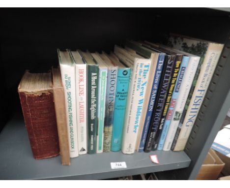 Sporting books. A half shelf, includes: Stonehenge - Manual of British Rural Sports, 2nd edition, 1856; Riddell - All About T