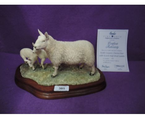 A Border Fine Arts study, North Country Cheviot Ewe with Scotch Half Bred Lambs, limited edition 755/950 with certificate