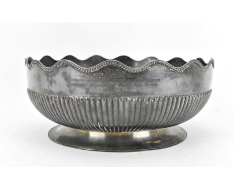 A large late Victorian silver motor trophy/presentation bowl by Martin, Hall &amp; Co, London 1891, inscription reading 'To C