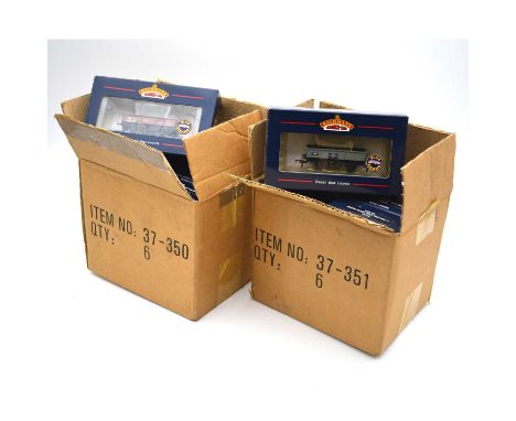 Bachmann OO gauge model railway tippler wagons, twelve including ref 37-350 13-ton steel sand wagon BR Bauxite (x6); 37-351 1