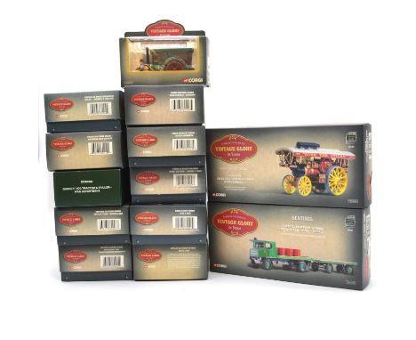 Corgi Vintage Glory of Steam series models, fourteen including ref CC20302 Garrett 4CT; 80103 John Fowler Showmans engine; 80