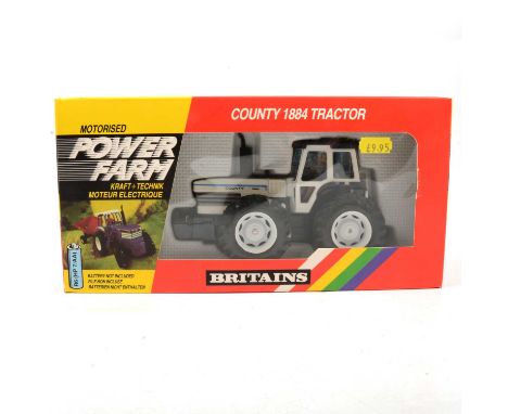 Britains Farm toy, ref 9324 county 1884 tractor 'Power Farm', white body, boxed.