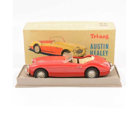 Tri-ang Minic Electric Austin Healey 100/6 model, ref M002, 1:20 scale, red body and cream seats, boxed. 