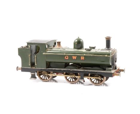 O gauge scratch-built electric model of a Panier type GWR 0-6-0 tank locomotive, green.