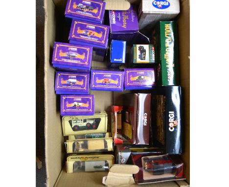 Corgi and Matchbox models, twenty-four various types including Corgi Cadbury's series; Eddie Stobart; Matchbox Models of Yest