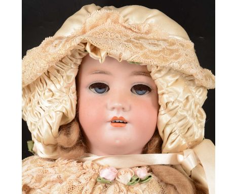 German Bisque Doll Heinrich Handwerck Simon Halbig 99 DEP Brown Sleep Eyes  Composition Wood Ball Joint Body Antique 22 Child's Doll