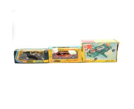 Dinky and Corgi Toys die-cast models, three including Dinky 102 Joe90 Joe's Car; Corgi 267 Batmobile; 277 The Monkees Monkeem