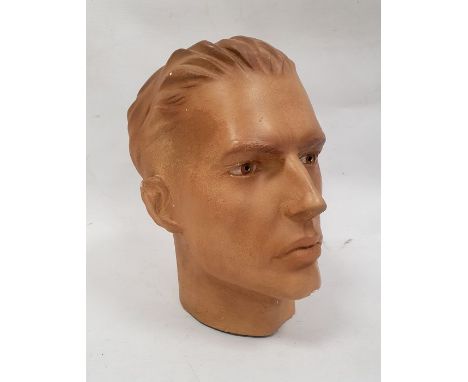 Plaster mannequin head of a young man, 28cm high Condition ReportSome surface scratches and scuffs, some small chips, areas o