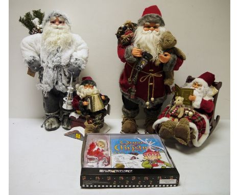 Large quantity of model Father Christmas and other Christmas accessories (6 boxes)Condition ReportSome general wear such as s