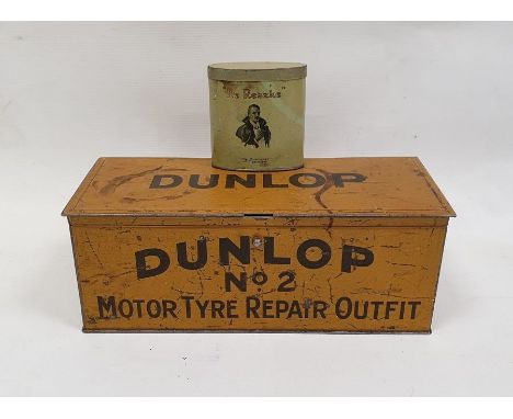 Dunlop No.2 Motor Tyre Repair Outfit tin and various other tins, etc 