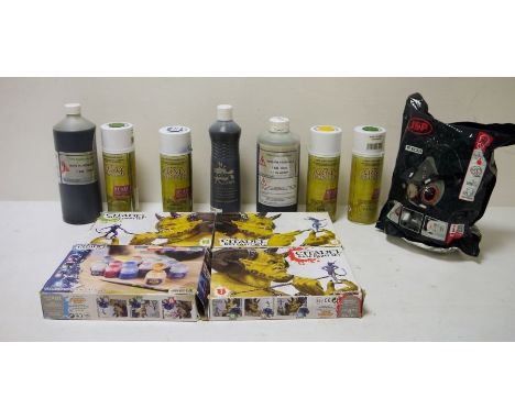 Quantity of miniature wargaming paints to include: - Citadel (Games Workshop) dry, shade, layer and base paints sets. - Army 