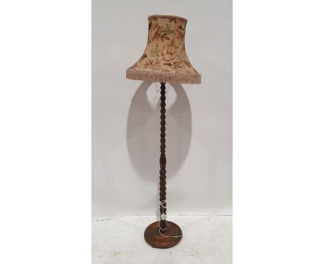 Oak barleytwist standard lamp