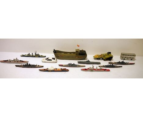 Quantity of playworn diecast cars and boats to include 'Corgi 007 Lotus Esprit', Matchbox Adventure 2000 K-2061 Raider Comman