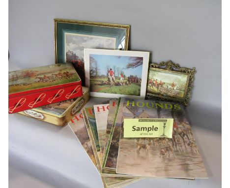 Collection of fox hunting memorabillia magazines, prints, films etc 