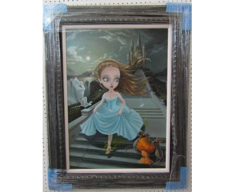 Xeu Wang (contemporary artist) - Fleeting Glance - Cinderella, signed limited edition giclee print on canvas, number 65/95, w