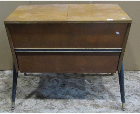 A mid 20th century Garrard model 301 floorstanding record player housed within a walnut veneered case of tapered form with tw