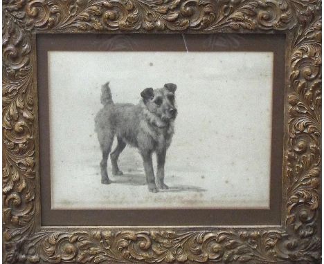Maud Earl (British 1864-1943) - Study of a running black spaniel, watercolour on paper, signed and with label verso dated 192