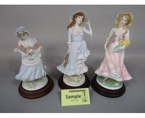 A collection of Royal Worcester figures from the Old Country Ways series and the Pastoral series, together with a set of four