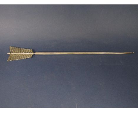 Victorian silver plated poultry skewer in the form of an arrow 