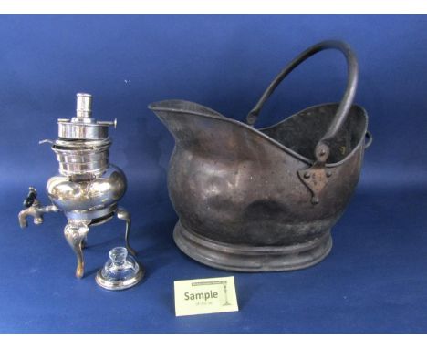 Good quality antique Sheffield plated items comprising a twin handled campana urn, further twin handled lidded dish on steppe