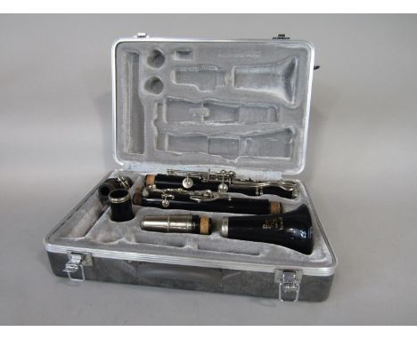 Boose &amp; Hawkes Regent London ebonised clarinet, within a case 