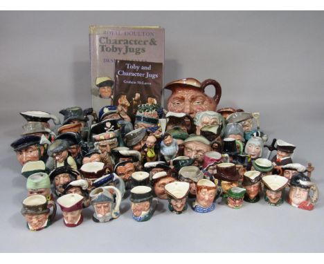 A extensive collection of Royal Doulton character jugs of various size including three graduated examples of John Barleycorn,