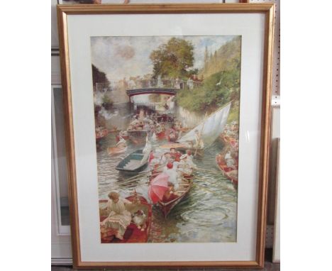 E R Sturgeon - The Mirror, signed coloured print, 36.5 x 51.5cm approx, together with a limited edition coloured print after 