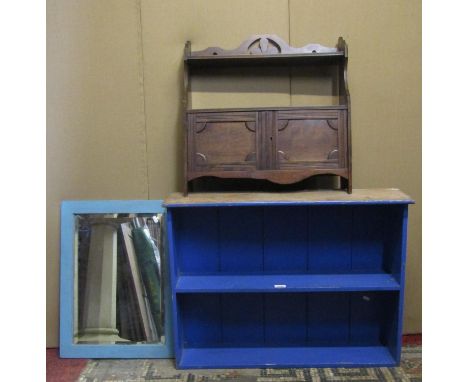 An Edwardian pine dressing chest with swing mirror over three long drawers with later painted finish, a further painted woode