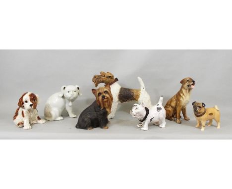A Sylvac model of a Bulldog, further ceramic figures to include a Scots Terrier, etc (7) 
