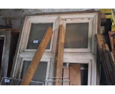 SEVEN LARGE MIXED CASEMENT WINDOWS INCLUDING SASH, ETC.