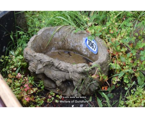 MODERN COMPOSITION STONE PLANTER WITH ANIMAL SCENE