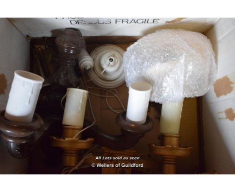 BOX CONTAINING MIXED WALL LIGHT FITTINGS
