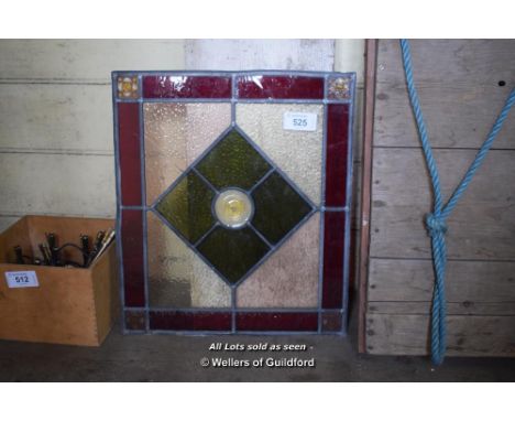 LEADED LIGHT WINDOW PANEL, 470MM X 540MM