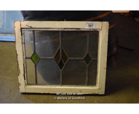LEADED LIGHT WINDOW FRAME, 530MM X 430MM